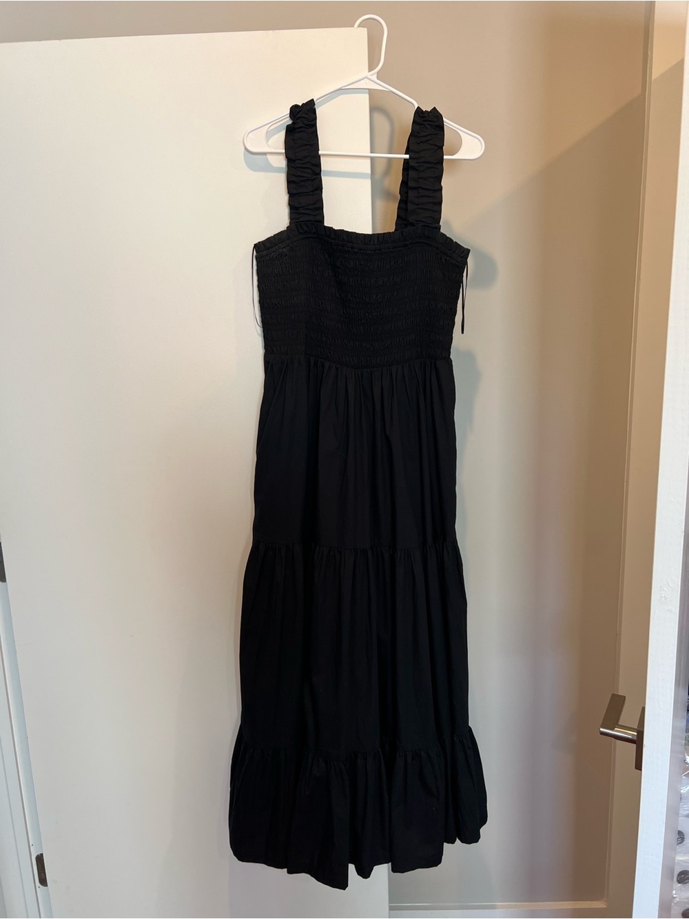 Abercrombie & Fitch Women's Black Smocked Tiered Maxi Dress